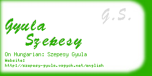 gyula szepesy business card
